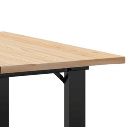Berkfield Coffee Table O-Frame 70X70X40 Cm Solid Wood Pine And Steel - thumbnail 7
