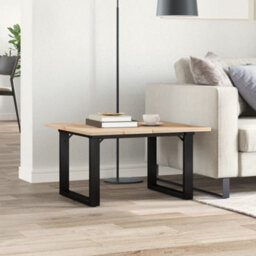 Berkfield Coffee Table O-Frame 70X70X40 Cm Solid Wood Pine And Steel - thumbnail 3