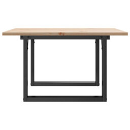 Berkfield Coffee Table O-Frame 70X70X40 Cm Solid Wood Pine And Steel - thumbnail 5