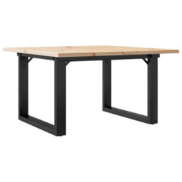 Berkfield Coffee Table O-Frame 70X70X40 Cm Solid Wood Pine And Steel - thumbnail 2
