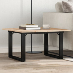 Berkfield Coffee Table O-Frame 70X70X40 Cm Solid Wood Pine And Steel - thumbnail 1