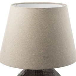 Antique Bronze Bedside Table Lamp With Round Metal Base & Fabric Shade - 61Cm High For Living Room, Bedroom, Office Decor - thumbnail 3