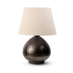 Antique Bronze Bedside Table Lamp With Round Metal Base & Fabric Shade - 61Cm High For Living Room, Bedroom, Office Decor
