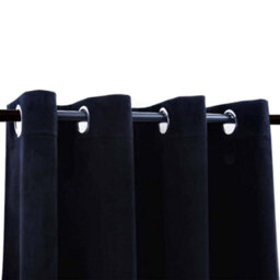 Berkfield Blackout Curtains With Rings 2 Pcs Velvet Black 140X175 Cm - thumbnail 3