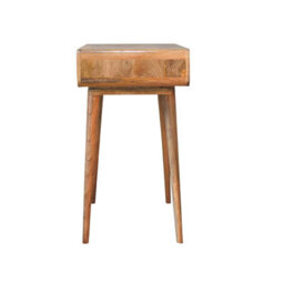 Wyld Haus Urbino Mango Wood Writing Desk With Drawer And Shelf, Curved Oak Finish, 90 X 45 X 80Cm - thumbnail 9