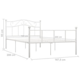 Berkfield Bed Frame White Metal 160X200 Cm - thumbnail 6