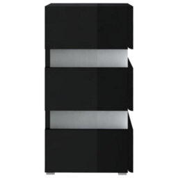 Berkfield Led Bedside Cabinet High Gloss Black 45X35X67 Cm Engineered Wood - thumbnail 6