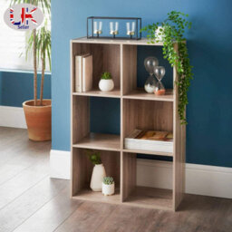 Spot On Dealz 6 Cubes Wooden Oak Small Cube Storage Unit Wooden Bookcase - thumbnail 6