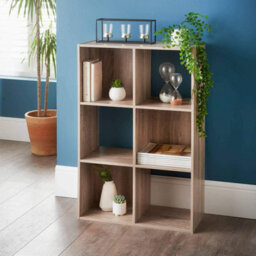 Spot On Dealz 6 Cubes Wooden Oak Small Cube Storage Unit Wooden Bookcase - thumbnail 1