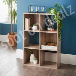 Spot On Dealz 6 Cubes Wooden Oak Small Cube Storage Unit Wooden Bookcase - thumbnail 3