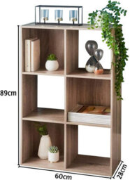 Spot On Dealz 6 Cubes Wooden Oak Small Cube Storage Unit Wooden Bookcase - thumbnail 2