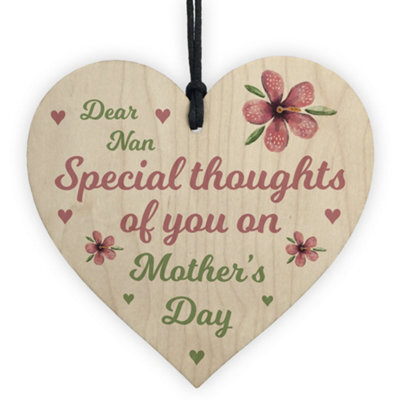 Red Ocean Nan Mothers Day Gift Wooden Heart Plaque Keepsake Mother's Day Gift For Nan - image 1