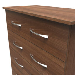 Hampshire 5 Drawer Chest Of Drawers In Noche Walnut (Ready Assembled) - thumbnail 4