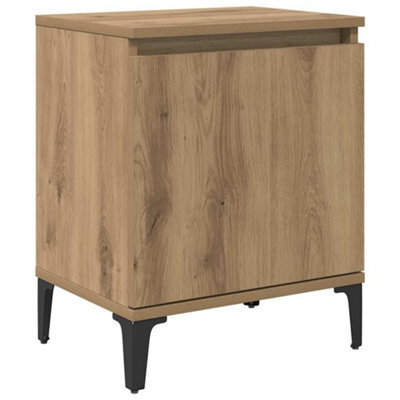 Berkfield Modern Artisan Oak Bedside Table Artisan Oak Engineered Wood, Metal - image 1