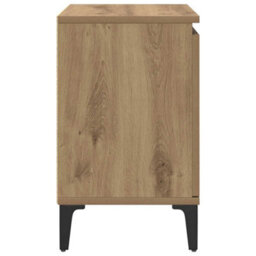 Berkfield Modern Artisan Oak Bedside Table Artisan Oak Engineered Wood, Metal - thumbnail 7