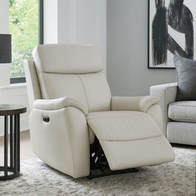 Aspire Kingsmere Power Recliner Armchair (1 Seater) In Real Leather, Pewter