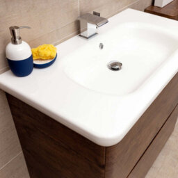Plum&clay Eden Redwood Floorstanding Vanity Unit With Round Resin Basin (W)940mm - thumbnail 4