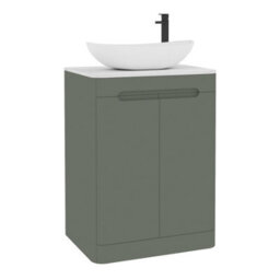 Royal Bathrooms Venice 600mm Sage Green Freestanding Bathroom Countertop Vanity Unit 2 Door With Cesar Basin - thumbnail 7