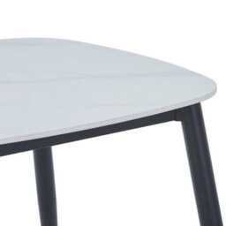 Core Products Aspen Square Dining Table With Gloss White Sintered Stone Top And Black Tapered Legs - Compact Modern 73 X 80 X 80Cm - thumbnail 4