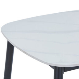 Core Products Aspen Square Dining Table With Gloss White Sintered Stone Top And Black Tapered Legs - Compact Modern 73 X 80 X 80Cm - thumbnail 3