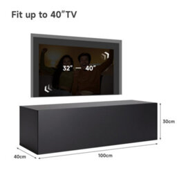 Elegant Floating Tv Stand Cabinet, Black Wall-Mounted Tv Unit With Drop-Down Door, 100X40X30Cm - thumbnail 2