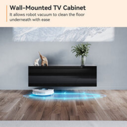 Elegant Floating Tv Stand Cabinet, Black Wall-Mounted Tv Unit With Drop-Down Door, 100X40X30Cm - thumbnail 3
