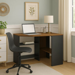 Decorotika Alison Corner Computer Desk Walnut Black