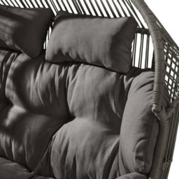Furniturebox Uk Grey Indoor / Outdoor Rattan Double Egg Chair Seat - thumbnail 5