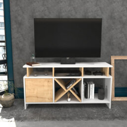 Decorotika Auburn Tv Stand Tv Unit For Tv's Up To 47 Inch White And Oak