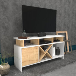 Decorotika Auburn Tv Stand Tv Unit For Tv's Up To 47 Inch White And Oak - thumbnail 3
