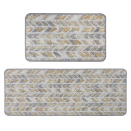 Jvl Fiora Machine Washable Door Mat & Runner Rug Quartz Chevron - thumbnail 1