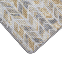 Jvl Fiora Machine Washable Door Mat & Runner Rug Quartz Chevron - thumbnail 4