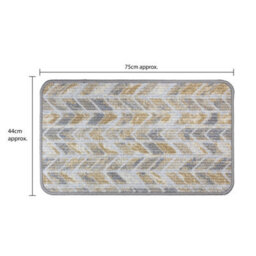 Jvl Fiora Machine Washable Door Mat & Runner Rug Quartz Chevron - thumbnail 8