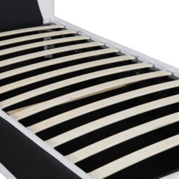 SlumberWorx Galaxy Ottoman Storage Led Headboard Gaming Single Bed Frame (Black And White) - thumbnail 8