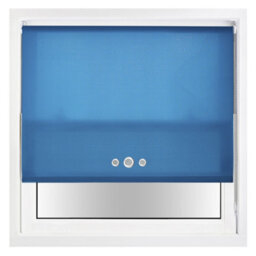 Furnished Roller Blind With Triple Chrome Round Eyelet And Metal Fittings - Teal Daylight Shade (W)60Cm X (L)165Cm - thumbnail 2