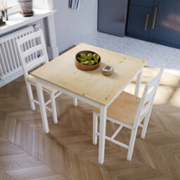 Lassic Vida Designs Yorkshire White & Pine Solid Pine 2 Seater Dining Set With 2 Chairs - thumbnail 6