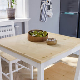 Lassic Vida Designs Yorkshire White & Pine Solid Pine 2 Seater Dining Set With 2 Chairs - thumbnail 3