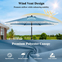 Costway 9 Ft Patio Umbrella Outdoor Tassel Parasol With Push Button Tilt Navy - thumbnail 7
