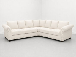 Harrison Plush Velvet Sofa - Elegant Modern Sofa Collection - Cream Corner Sofa
