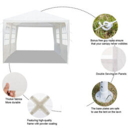 3X6M Large Garden Heavy Duty Gazebo Marquee Party Pe Tent Wedding Canopy White - thumbnail 8