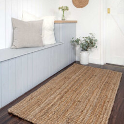Loomed Handwoven Natural Chunky Jute Living Area Rug 80X150Cm - thumbnail 2