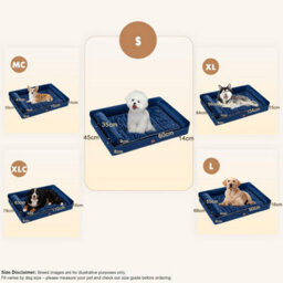 Luckracer Small Dog Bed Sofa Washable Orthopedic Dog Beds Blue 60X45X14Cm - thumbnail 3
