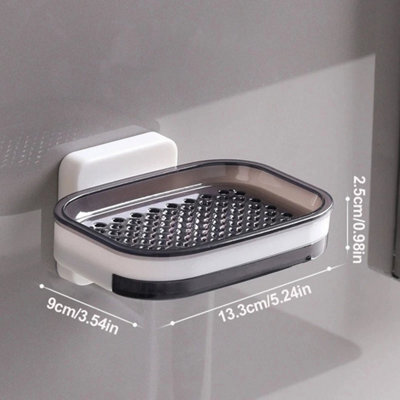 Wall Mount Self Draining Soap Dish No Drilling Bar Soap Holder For Shower New Single Layer - image 1