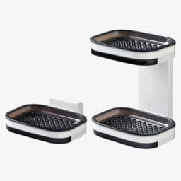Wall Mount Self Draining Soap Dish No Drilling Bar Soap Holder For Shower New  Single Layer - thumbnail 2