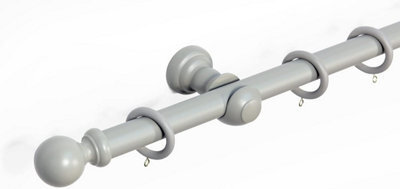 Lister Cartwright  28 mm Wooden Curtain Poles Fixed Length (Truffle Ball, 240 Cm) - image 1