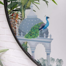 Annibells Oriental Peacock Metal Framed Wall Mirror Indoor / Outdoor (17298) - thumbnail 3