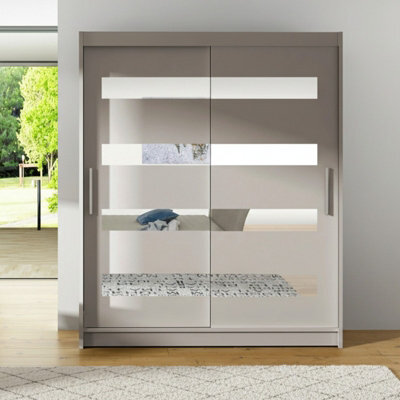 Westa Xiii 150 Cm Sliding Door Wardrobe With Mirrors Cashmere - image 1