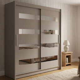 Westa Xiii 150 Cm Sliding Door Wardrobe With Mirrors Cashmere - thumbnail 2