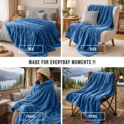 Moonlight Bedding Fleece Blanket Soft Throw Lightweight All Season Sofa, Bed & Travel Blanket Super King (Teal, 230X270Cm) - thumbnail 4