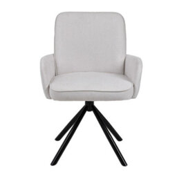 Darphe Modern White Upholstered Leisure Chair Swivel Chair With Metal Legs - thumbnail 2